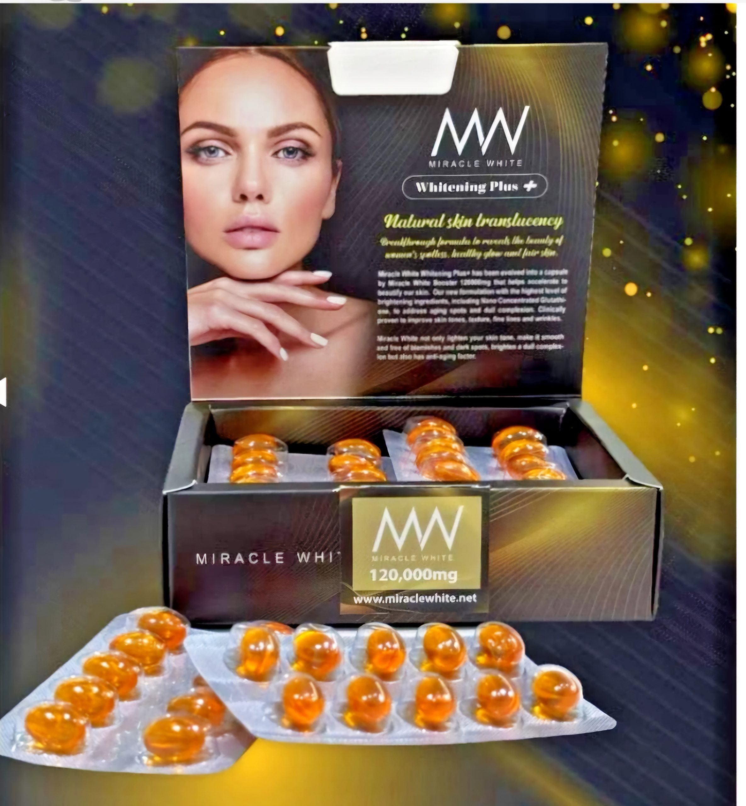 Miracle White Booster 120000mg Radiant Youthful Glowing Natural Healthy Skin