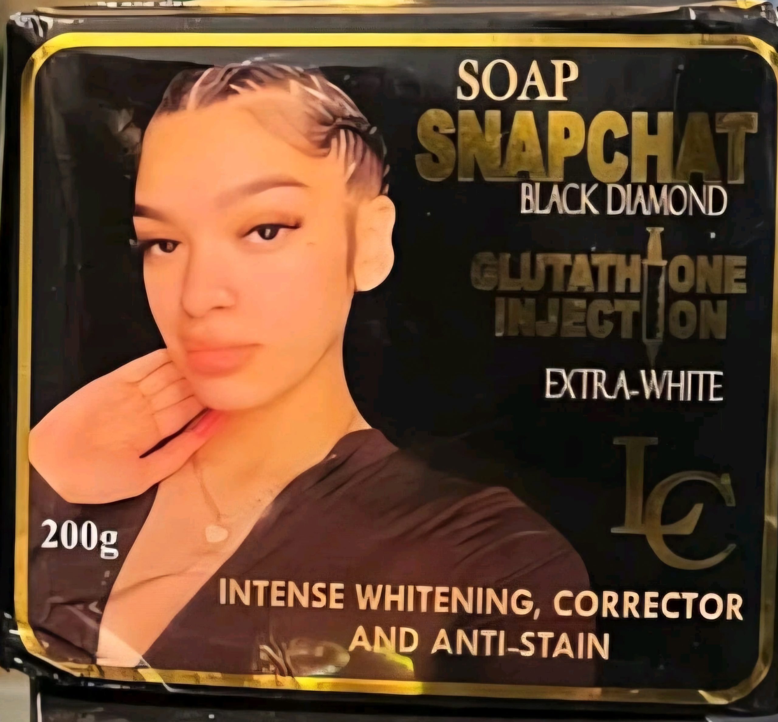 Black Snapchat Diamond Soap Black 200g, Anti-stain super Moisturiser & clear